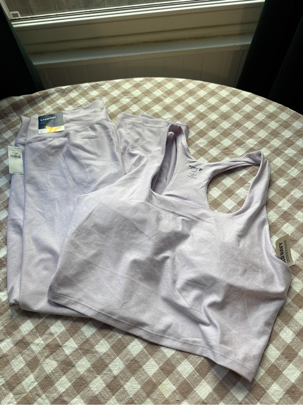 Old Navy Lilac Racerback Sports Bra and Leggings Set